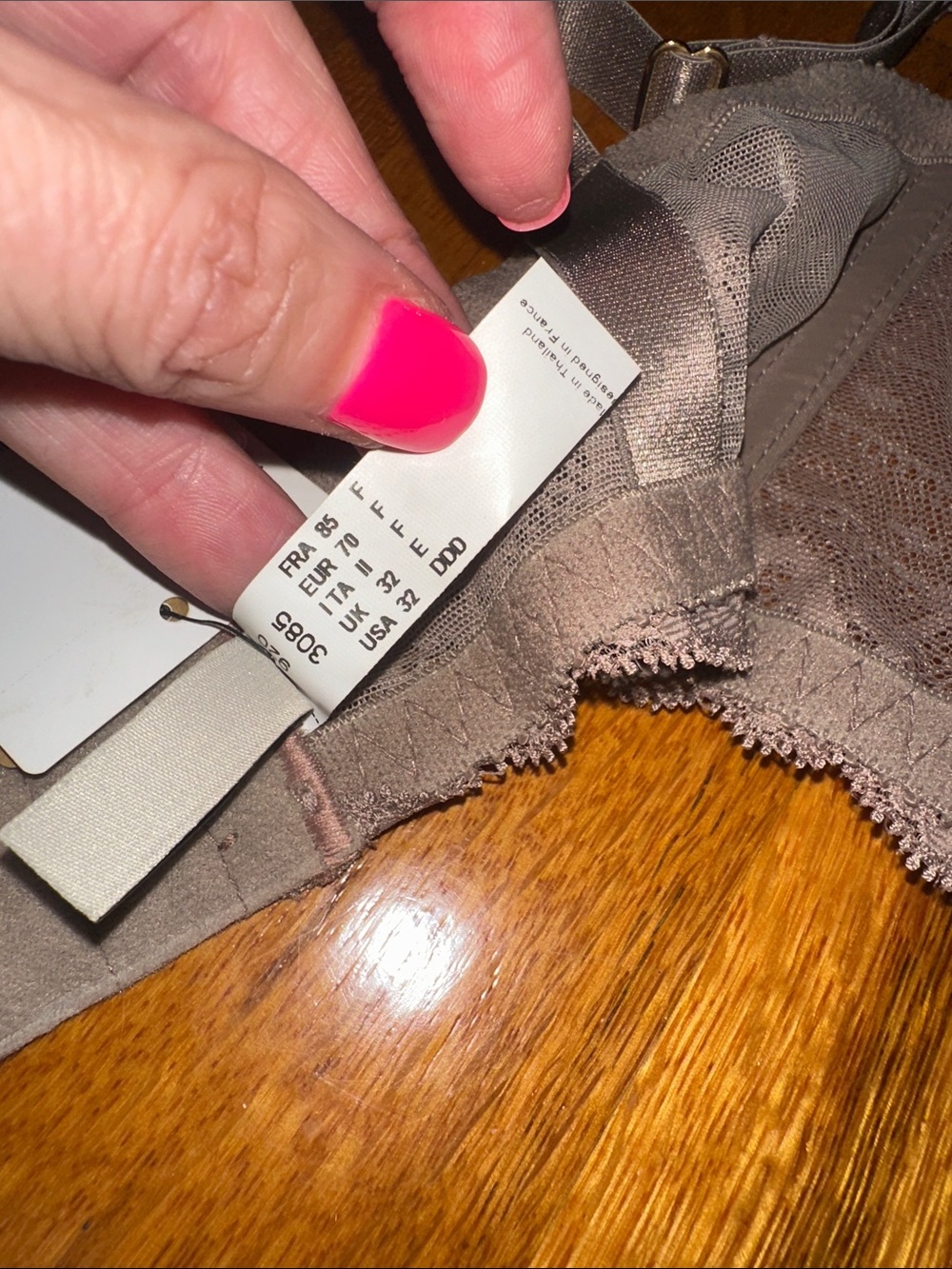 NWT Chantelle Lace Underwire Bra in Taupe - Picture 5 of 9